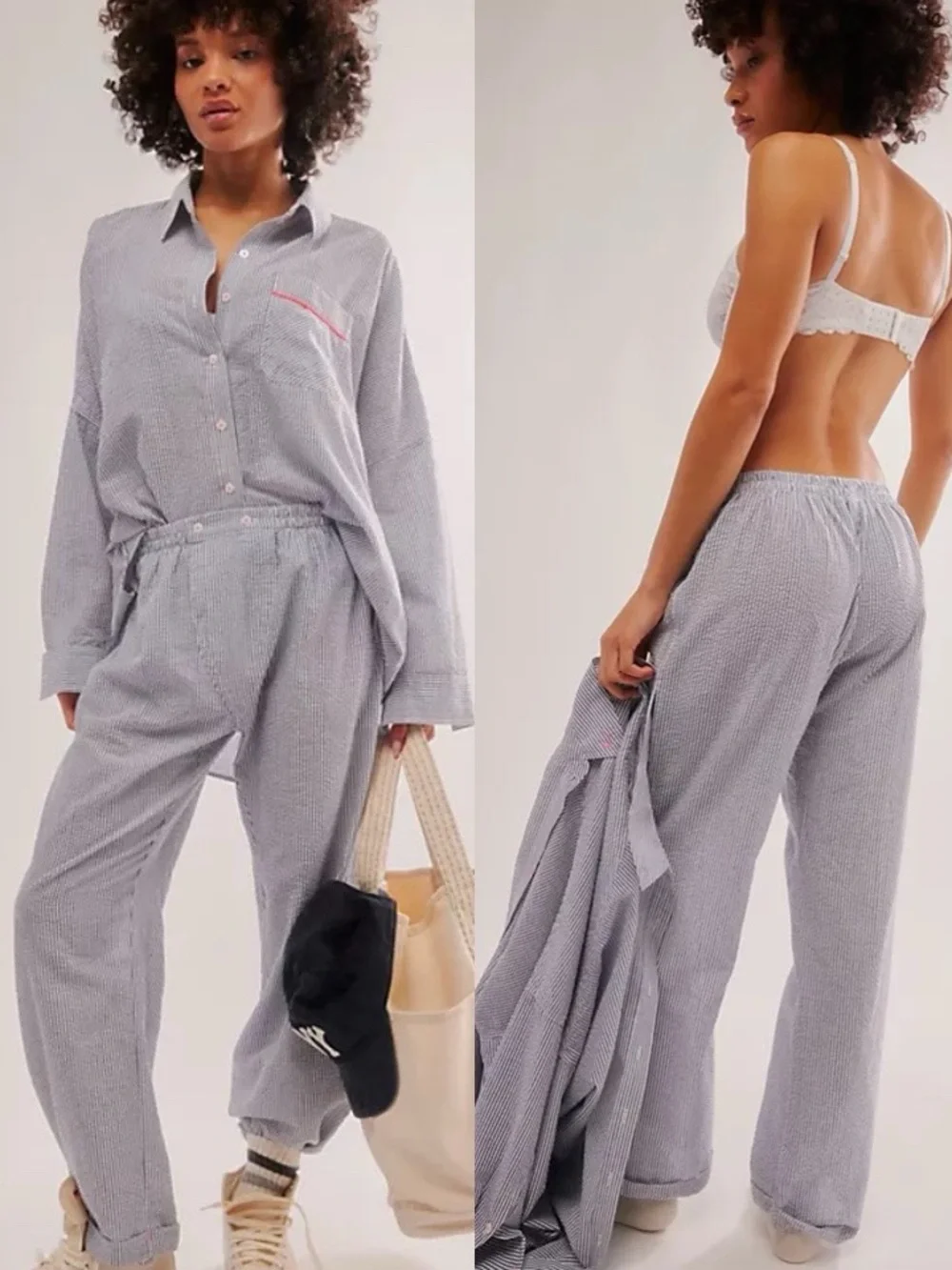 FREE PEOPLE Intimately Cloud Ten Striped Casual Lounge Pants Joggers